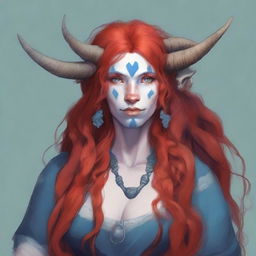 Generate an image of a motherly Firbolg woman