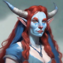 Generate an image of a motherly Firbolg woman