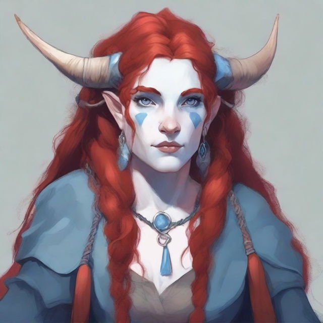 Generate an image of a motherly Firbolg woman