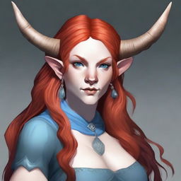 Generate an image of a motherly Firbolg woman with cow-like features