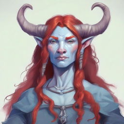 Generate an image of a motherly Firbolg woman with cow-like features