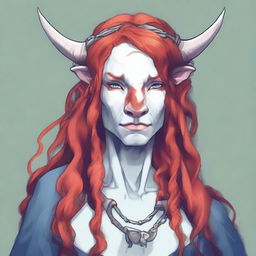 Generate an image of a motherly Firbolg woman with cow-like features