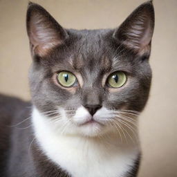 A cute, playful cat named Bean with a sleek, shiny coat and bright, curious eyes.