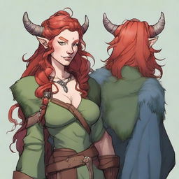 Generate an image of a middle-aged female Firbolg for Dungeons and Dragons