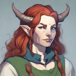 Generate an image of a middle-aged female Firbolg for Dungeons and Dragons