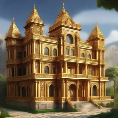 The sybaritic palace of the king in the fantasy novel was adorned with gold and jewels, providing gratification to all the senses.