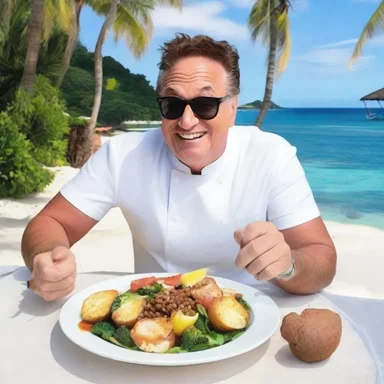 The comedian made a joke about a sybaritic celebrity who owned a private island and hired personal chefs to prepare extravagant meals every day.