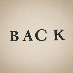 The word 'BACK' fashioned from a mixture of different text styles and fonts.