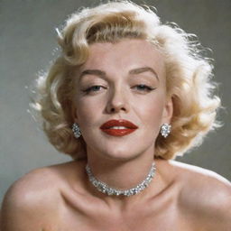 Close-up of Marilyn Monroe's neck and collarbone, elegantly defined in the charismatic soft light.