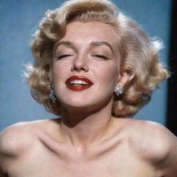 Close-up of Marilyn Monroe's neck and collarbone, elegantly defined in the charismatic soft light.