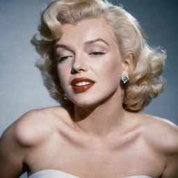 Close-up of Marilyn Monroe's neck and collarbone, elegantly defined in the charismatic soft light.