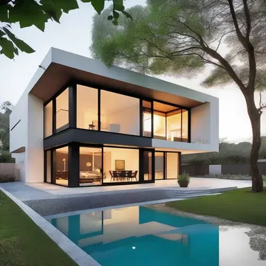 The architect unleashed his creativity and designed a stunning modern house.