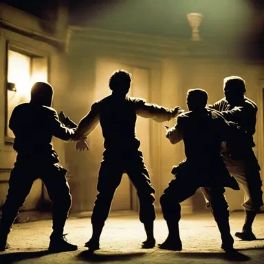 The connective 'and' is commonly used in cinema to join multiple actions or events happening simultaneously, such as 'The hero fought the villain and rescued the hostages.'