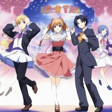 The main characters of the anime show performed a beautiful schottische routine together.