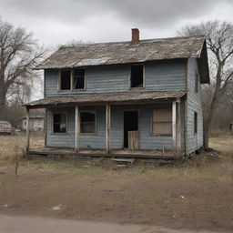 Create a symbolic representation illustrating the stark disparities of socioeconomic classes, featuring contrasting elements such as a dilapidated shack and a grand mansion.