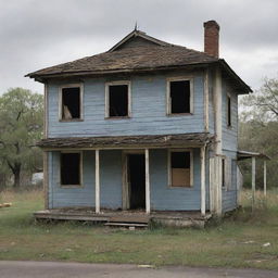 Create a symbolic representation illustrating the stark disparities of socioeconomic classes, featuring contrasting elements such as a dilapidated shack and a grand mansion.