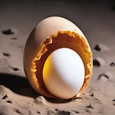 The horrifying scene showcased a precocial creature emerging from its egg, fully covered with down and with its eyes wide open.