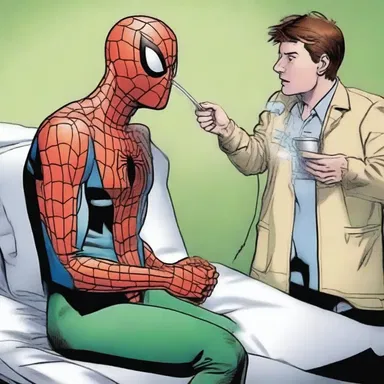 In the latest issue of 'Amazing Spider-Man', Peter Parker undergoes an echocardiography to assess the condition of his heart after a battle with the Green Goblin.