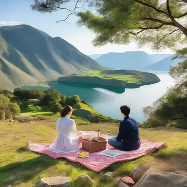 In a romantic setting, two lovers could enjoy a picnic while admiring the picturesque landscape shaped by tectonic movements.