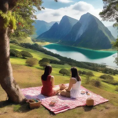 In a romantic setting, two lovers could enjoy a picnic while admiring the picturesque landscape shaped by tectonic movements.