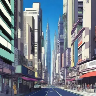 The anime series brought a unique and futuristic visual style to the tectonics of the virtual cityscape.