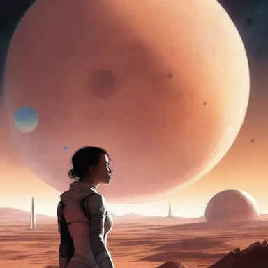 In this futuristic novel, the protagonist finds herself transported to an alternate universe where she embarks on a thrilling lark across different planets.