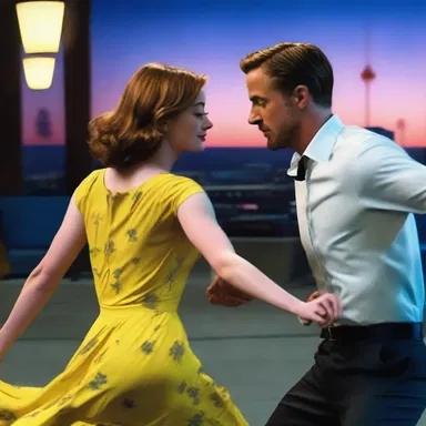 In the movie 'La La Land', Ryan Gosling and Emma Stone perform a romantic dance sequence to the sound of larks singing.