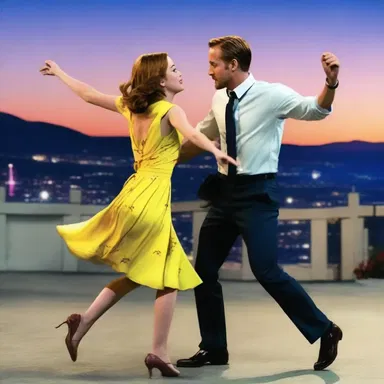 In the movie 'La La Land', Ryan Gosling and Emma Stone perform a romantic dance sequence to the sound of larks singing.