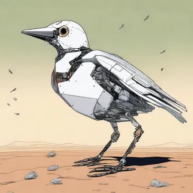 In the futuristic novel, the protagonist stumbled upon a rare robotic lark, programmed to mimic the songs of extinct bird species.