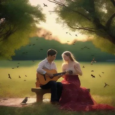 While walking in the park, they heard the sweet melodies of larks, adding a romantic touch to the evening.