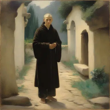 The renowned painter captured the innocence and determination of a novitiate in his masterpiece, 'The Path to Enlightenment'.