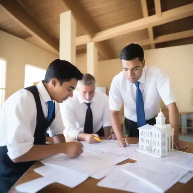 During the novitiate stage of their career, architects work under experienced professionals to learn the intricacies of designing and constructing buildings.