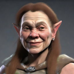 Generate an image of a fair-skinned female Hill Dwarf