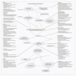 A compact conceptual map illustrating the argumentative structure within a thesis, highlighting main points and relationships with clear, concise elements.