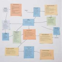 A compact conceptual map illustrating the argumentative structure within a thesis, highlighting main points and relationships with clear, concise elements.