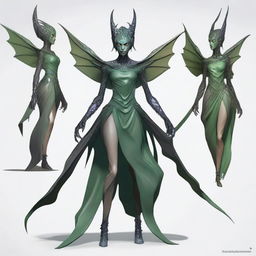 Generate an image of a female Changeling for Dungeons & Dragons