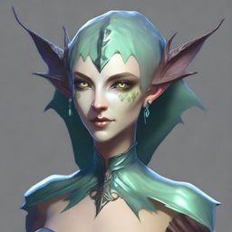 Generate an image of a female Changeling for Dungeons & Dragons