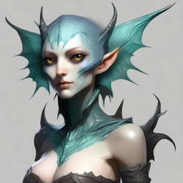 Generate an image of a female Changeling for Dungeons & Dragons