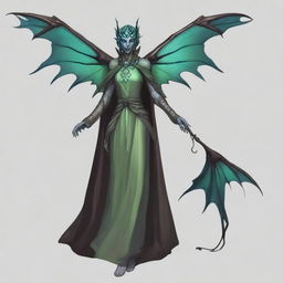 Generate an image of a female Changeling from Dungeons & Dragons, who is currently taking on a human form