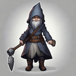 Generate an image of a female Deep Gnome, also known as a Svirfneblin, who is a gloom assassin