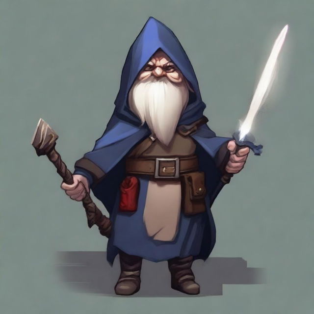 Generate an image of a female Deep Gnome, also known as a Svirfneblin, who is a gloom assassin