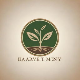 Create a professional logo for a financial advisor company named 'PT Harvest Money', incorporating motifs of finance, growth and prosperity.