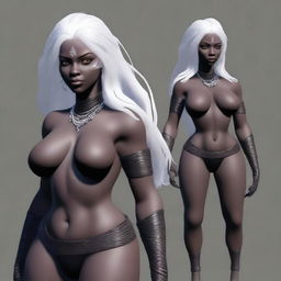 Generate an image of a full-figured female Drow