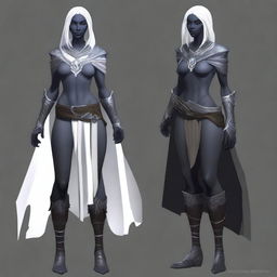 Generate a full-body image of a female Drow from the Dungeons & Dragons universe