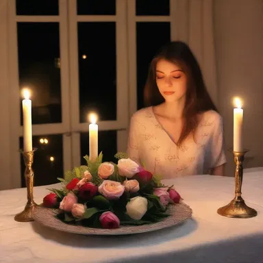 She had prepared a beautiful candlelit dinner but unfortunately, the flowers she bought were wilted.