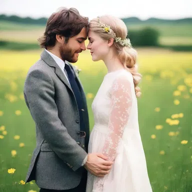 As the couple strolled through the fields, he plucked a delicate buttercup flower from the buttercup family and gently placed it in her hair, a simple yet romantic gesture.
