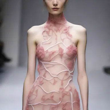 The designer's latest collection featured intricate embroideries inspired by the delicate twists and turns of the vaginal artery.