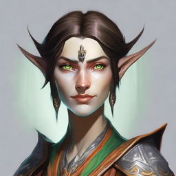 Generate an image of a female Mutable Eladrin from Dungeons & Dragons