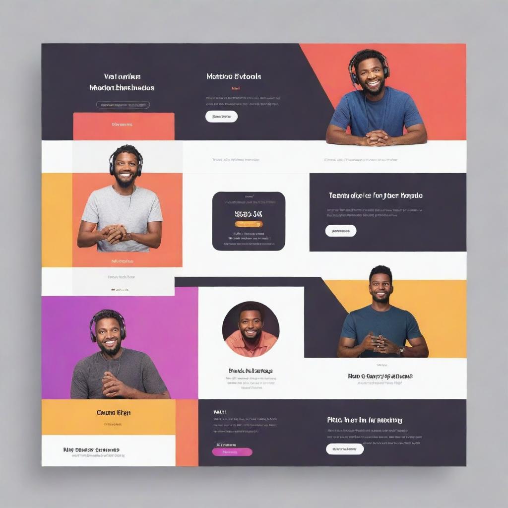 Design a multi-purpose modern template for a podcast and YouTube channel. Incorporate the colors of the user's company and add vibrant hues for appeal. The design should work well for both a banner and a thumbnail.