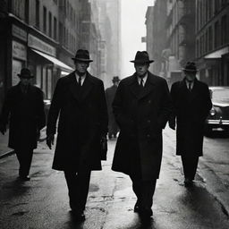 The city scene intensifies, now teeming with even more detectives, their minds sharp and eyes keen, swarming every street corner, empowering the city landscape with an engrossing film noir aesthetic.